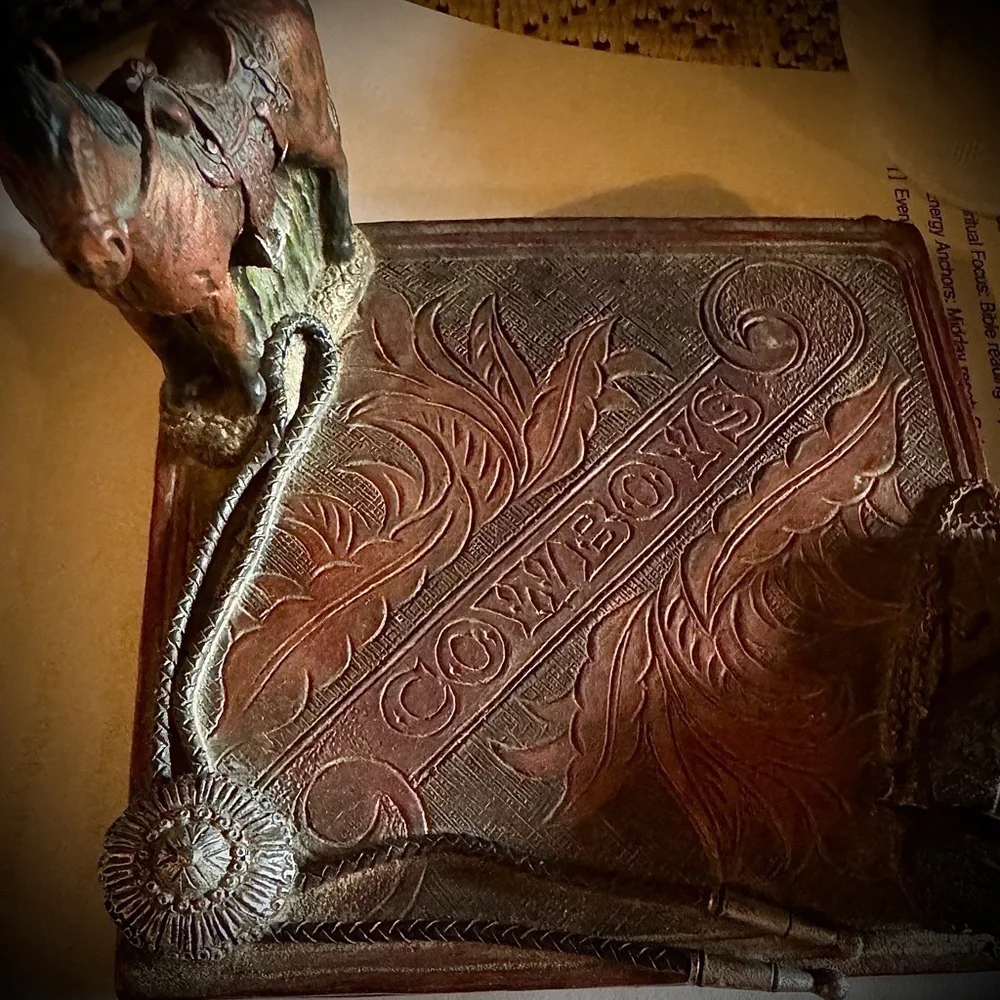 Decorative Western 2 piece Desk Organizer (Resin)